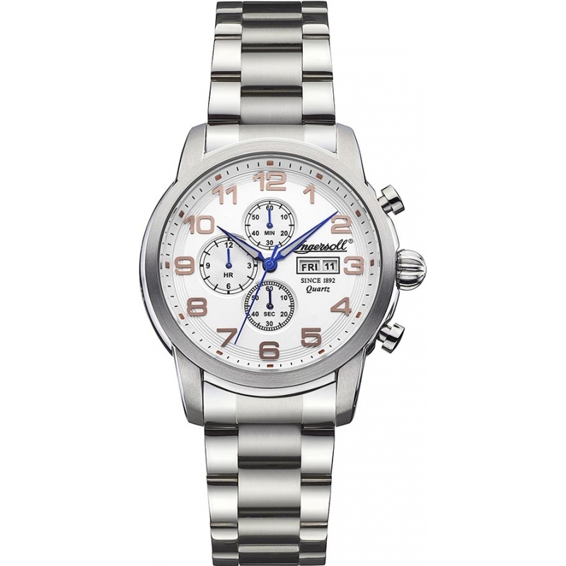 Ingersoll Mens Mount White Steel Watch