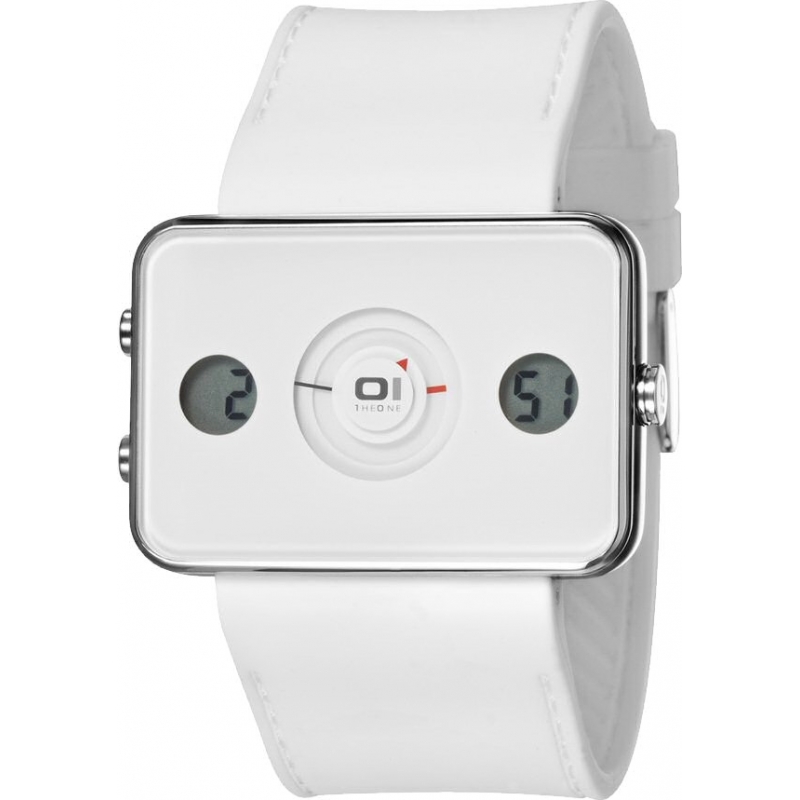 01 THE ONE Mens Turning Disc White Watch