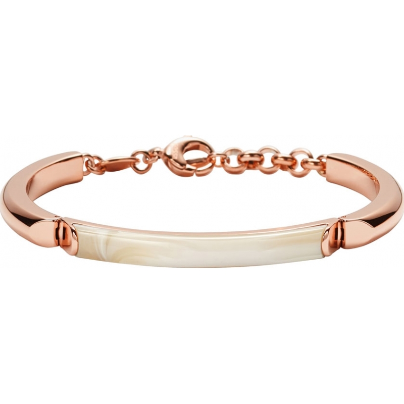 Fossil Ladies Fashion Rose Gold Shimmer Horn Link Bracelet