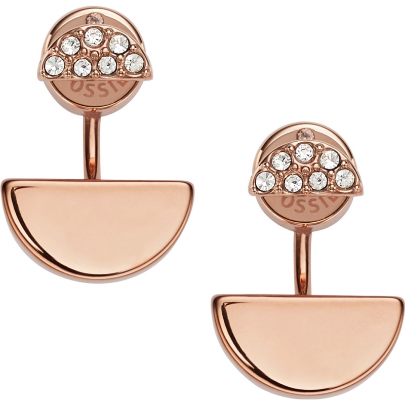 Fossil Ladies Fashion Rose Gold Plated Earrings