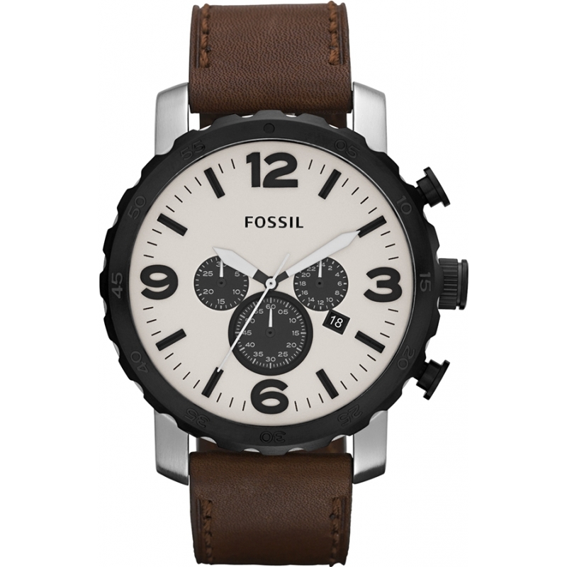 Fossil Mens Nate Chronograph Brown Watch