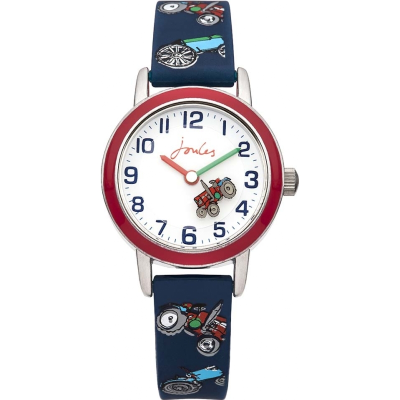 Joules Boys Navy Tractor Printed Silicone Watch
