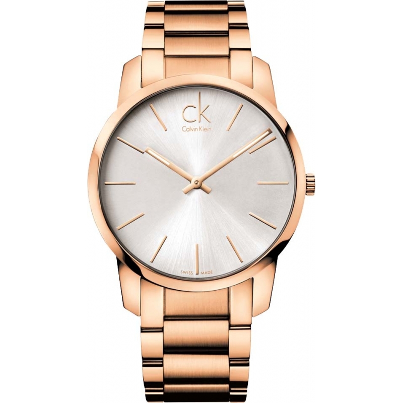 Calvin Klein Mens City Rose Gold Steel Bracelet Watch