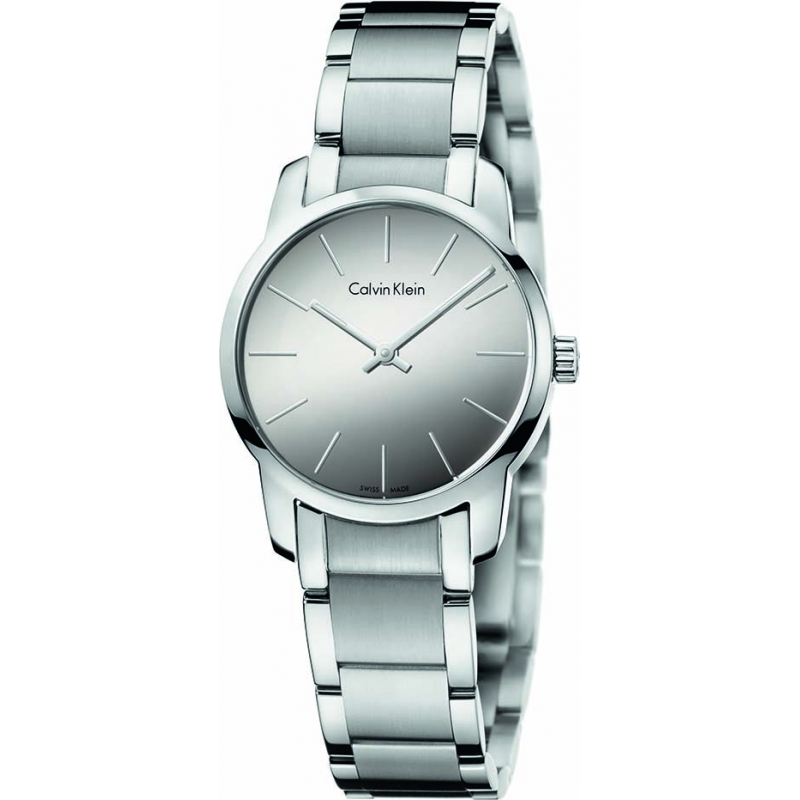 Calvin Klein Ladies City Mirror Silver Tone Watch