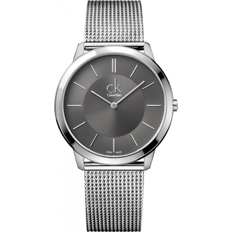 Calvin Klein Mens Minimal Grey Silver Watch