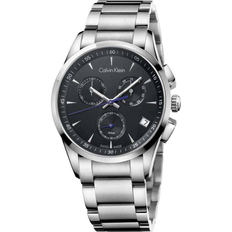 Calvin Klein Bold Black Silver Chronograph Watch