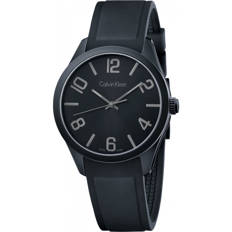 Calvin Klein Color Black Silicone Strap Watch