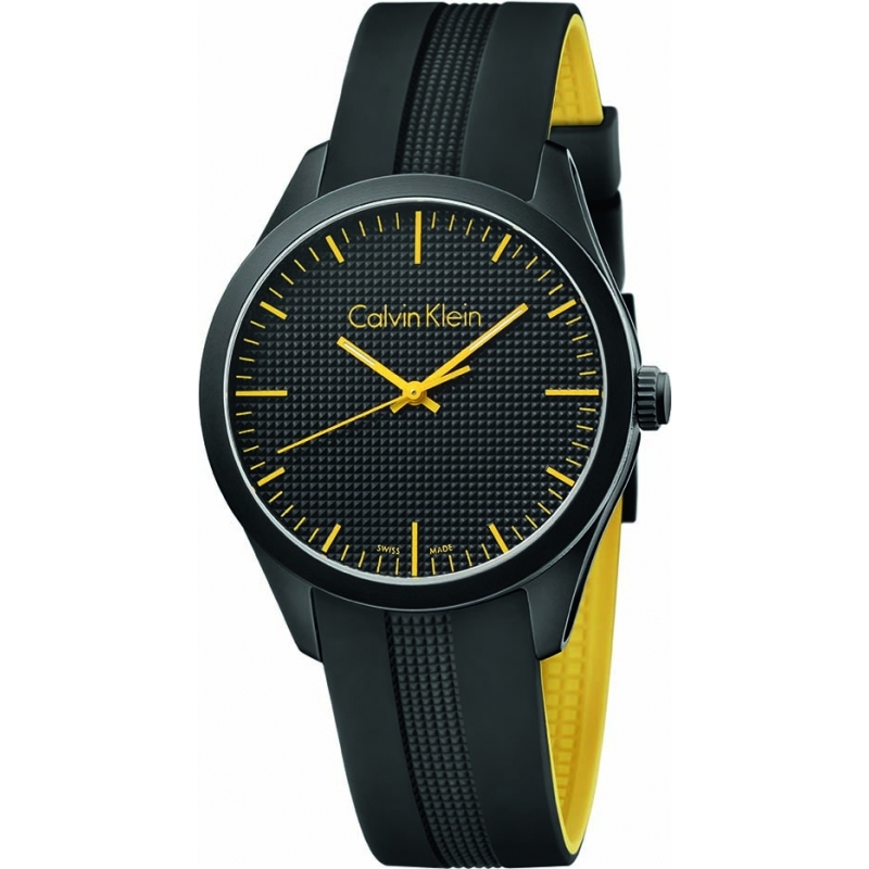 Calvin Klein Color Black Silicone Strap Watch