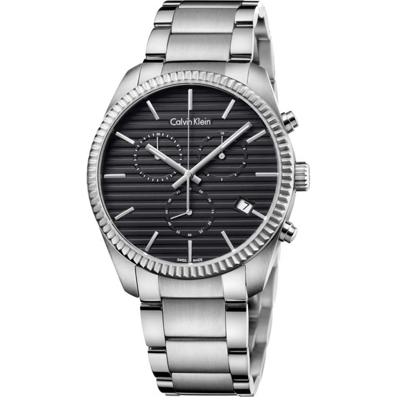 Calvin Klein Mens Alliance Silver Chronograph Watch