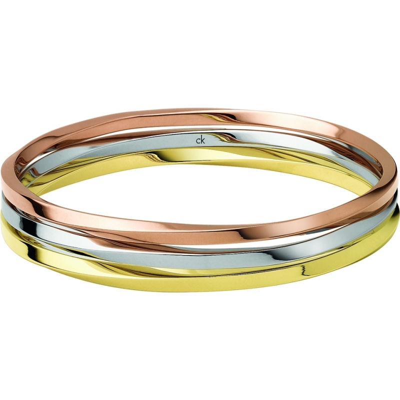 Calvin Klein Ladies Exclusiv Gold and Rose Gold Plated Bangle