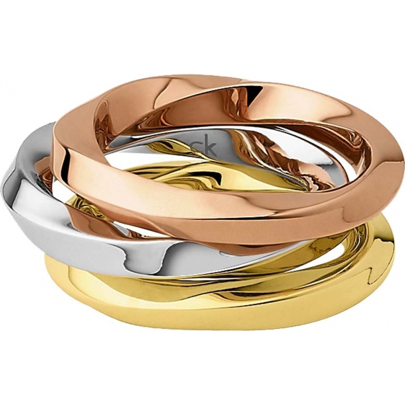 Calvin Klein Ladies Size L Exclusive Three-Coloured Ring