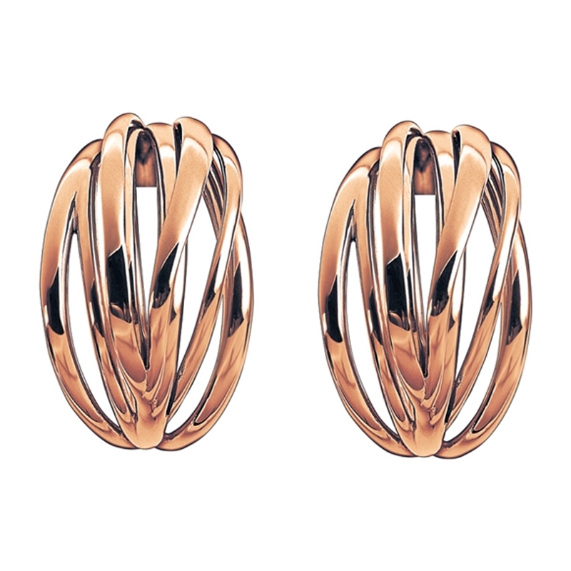 Calvin Klein Ladies Crisp Rose Gold Plated Earrings