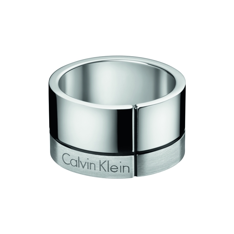 Calvin Klein Mens Size R .5 Constructed Silver Tone Steel Ring