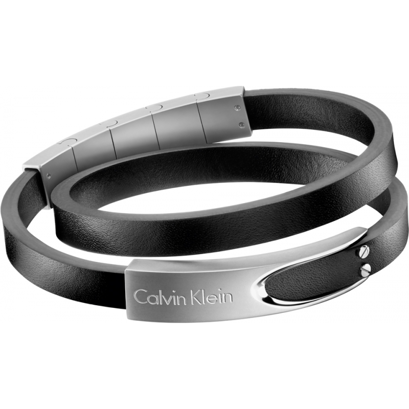 Calvin Klein Mens Audacious Adjustable Black Double Wrap Bracelet