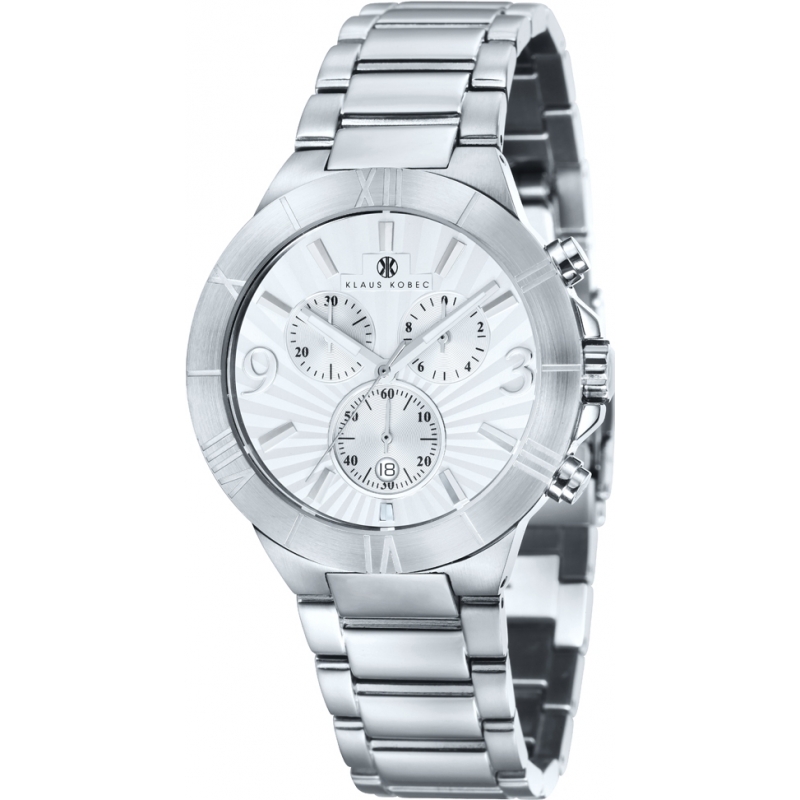 Klaus Kobec Mens Alexander Silver Chronograph Watch