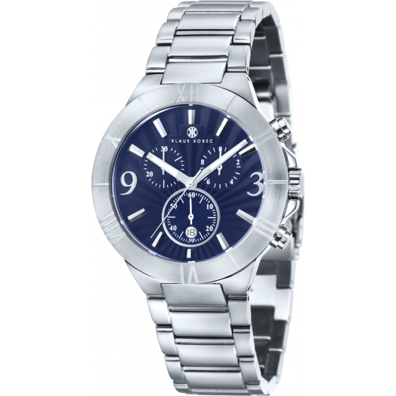 Klaus Kobec Mens Alexander Silver Chronograph Watch