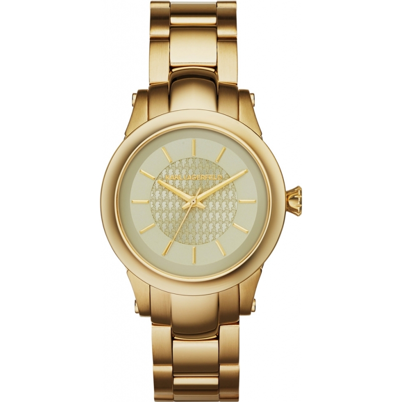 Karl Lagerfeld Ladies Slim Chain Gold Steel Bracelet Watch