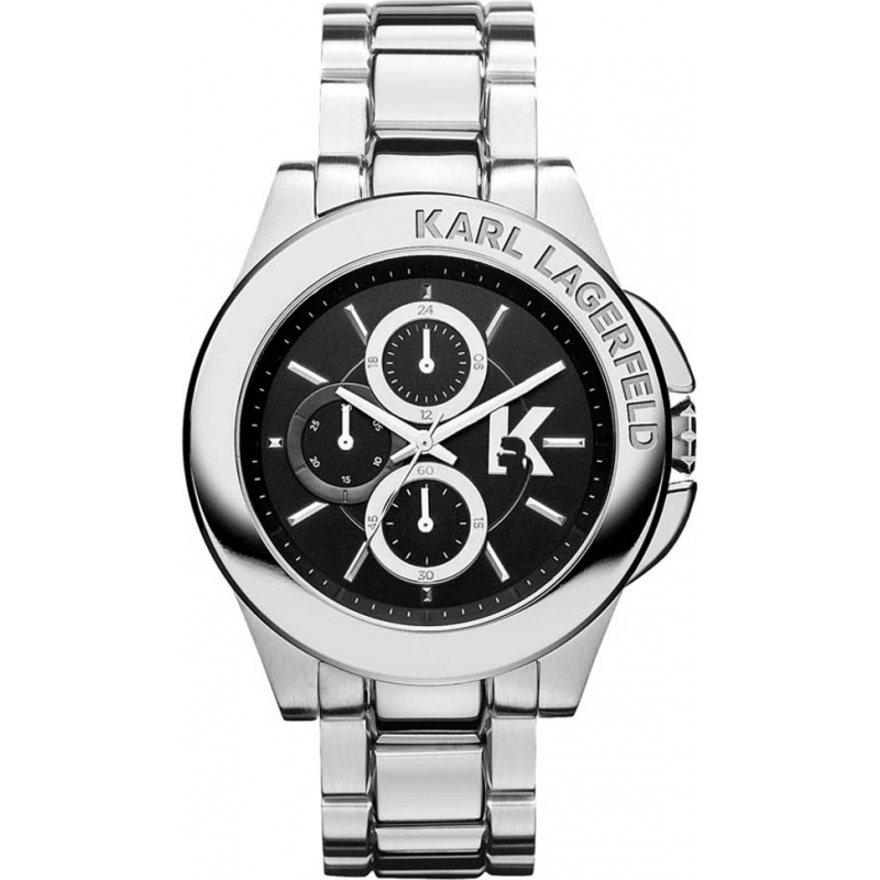 Karl Lagerfeld Mens Energy Silver Steel Bracelet Watch