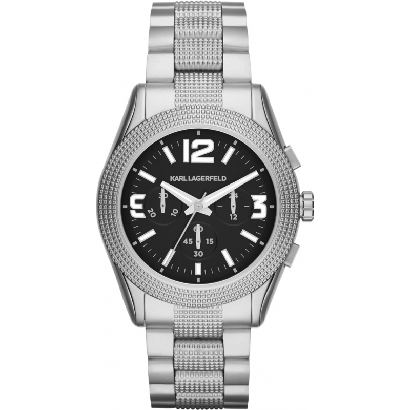 Karl Lagerfeld Mens Kurator Silver Chronograph Watch