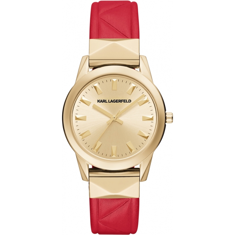 Karl Lagerfeld LaBelle Stud Gold Red Watch