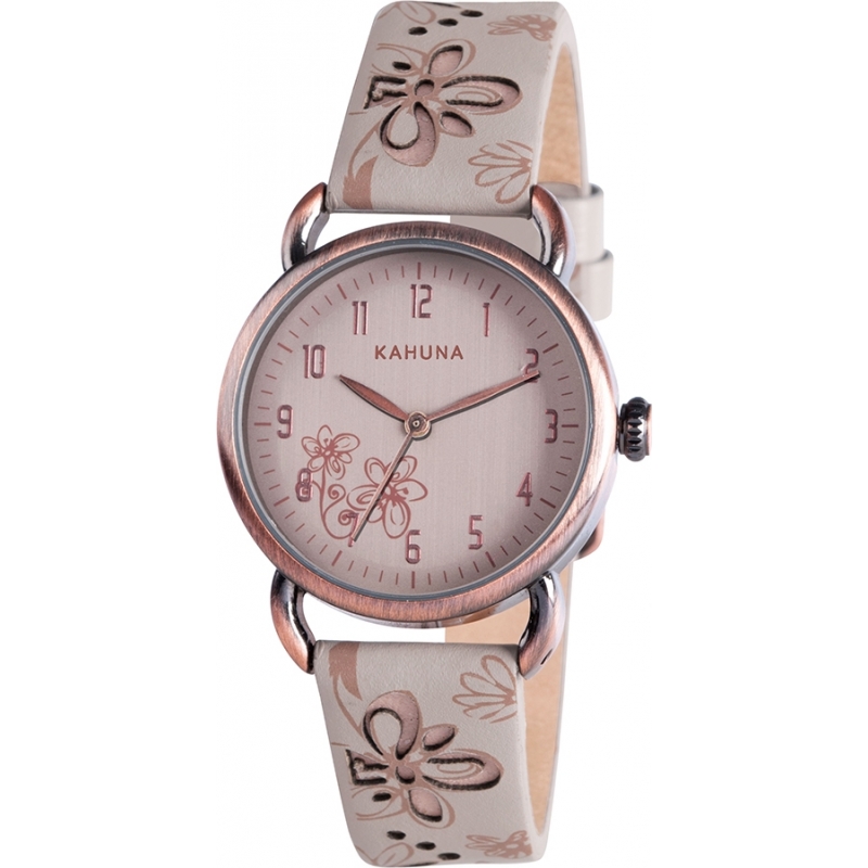 Kahuna Ladies Cream Floral Watch