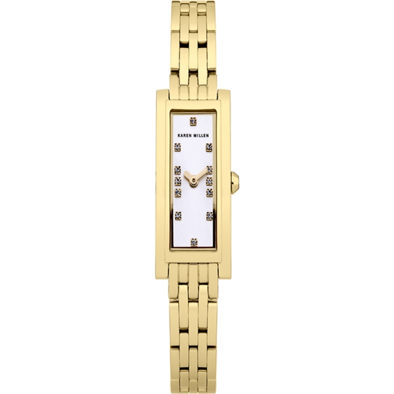 Karen Millen Ladies Gold IP Stone Set Watch