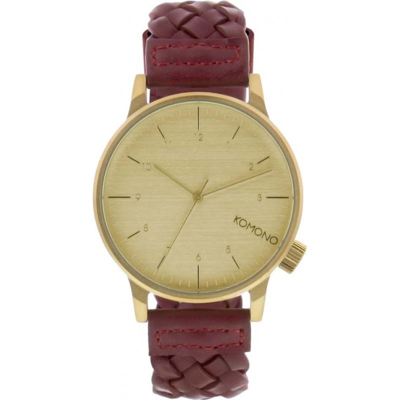 Komono Mens Winston Woven Burgundy Watch