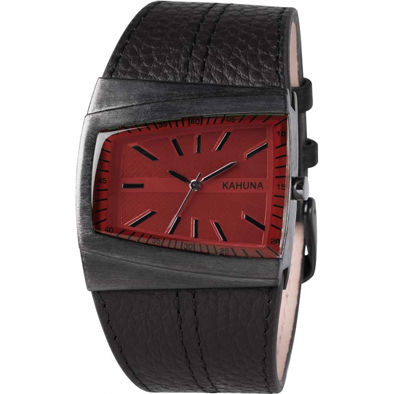 Kahuna Mens Red Black Asymmetric Watch