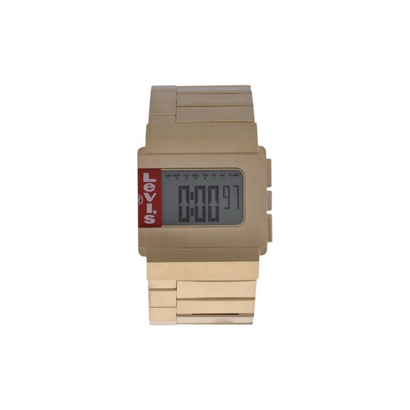 Levis Unisex Digital Gold Plated Steel Bracelet Chronograph Watch