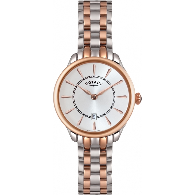 Rotary Ladies Timepieces Elise Two Tone Rose Gold Watch