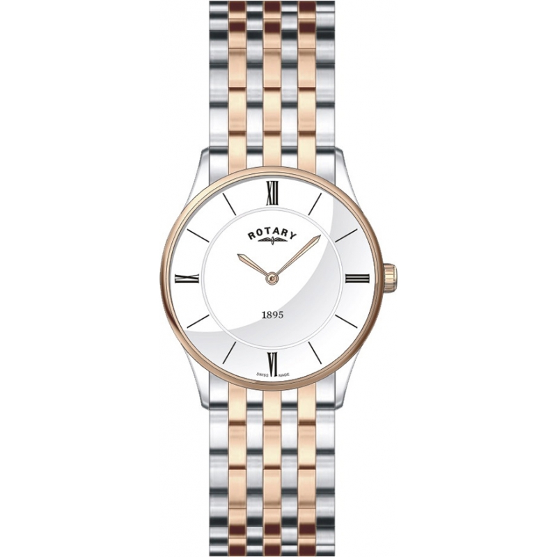 Rotary Ladies Ultra Slim White Two Tone Watch