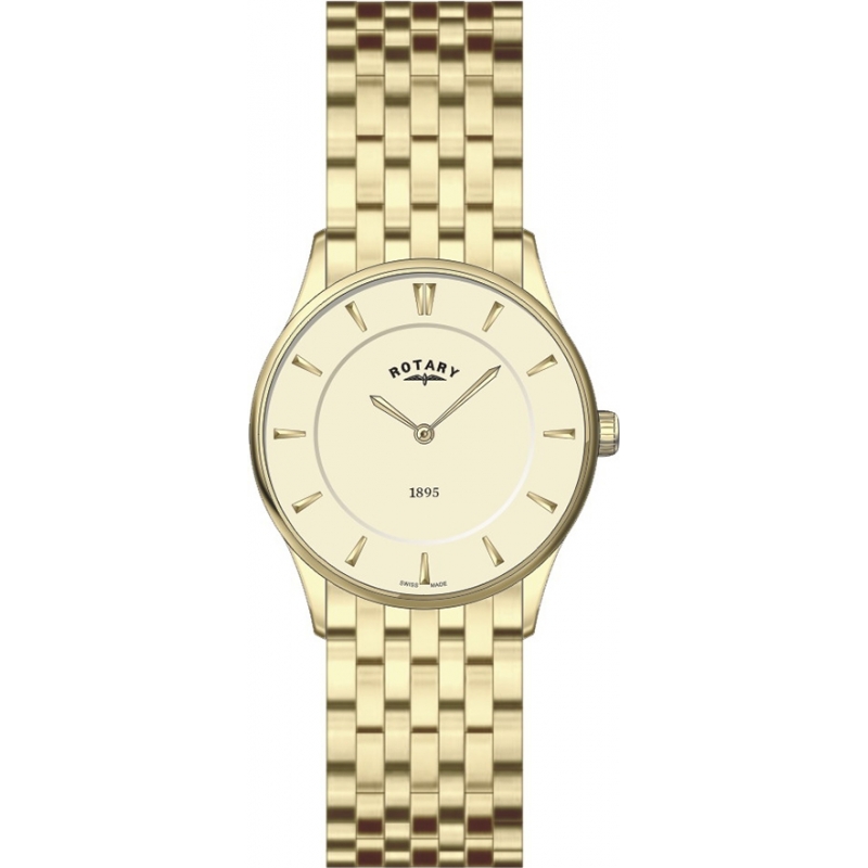 Rotary Ladies Ultra Slim Champagne Gold Watch
