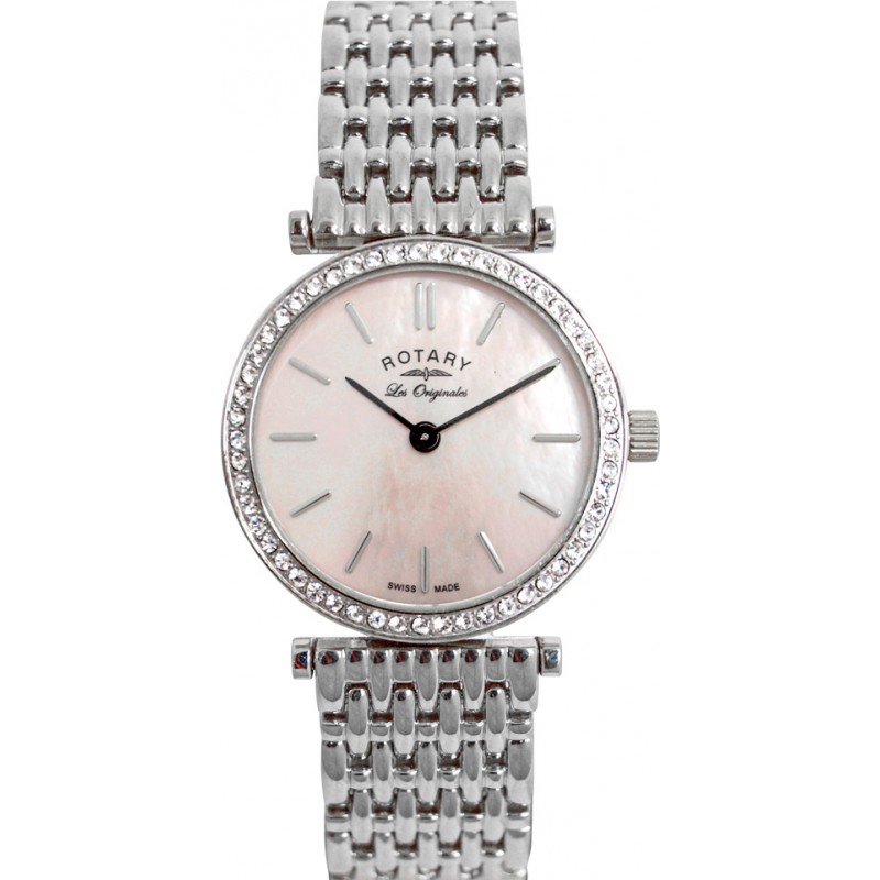 Rotary Ladies Les Originales Pink Crystals Steel Watch