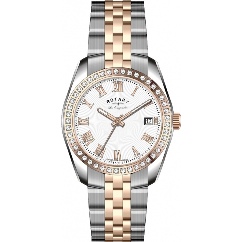 Rotary Ladies Les Originales Lausanne Stone Set Two Tone Watch