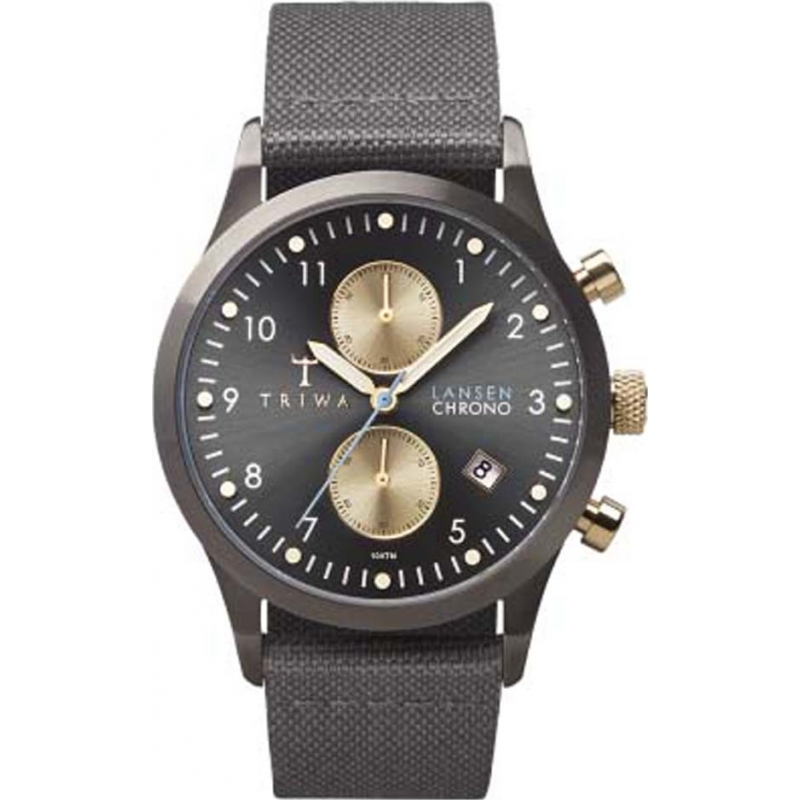 Triwa Walter Lansen Grey Leather Strap Chrono Watch