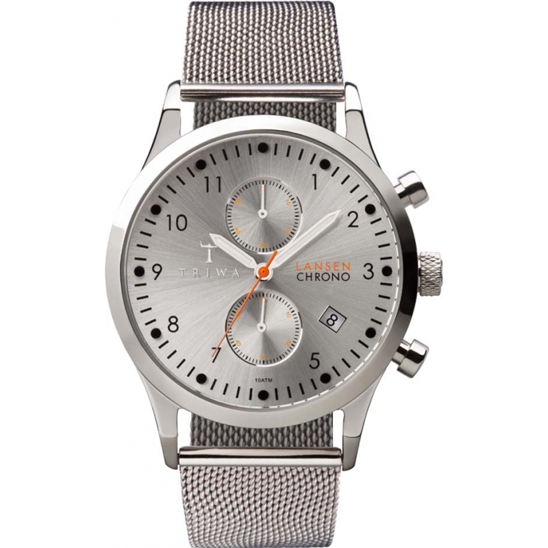 Triwa Stirling Lansen Silver Steel Bracelet Chrono Watch