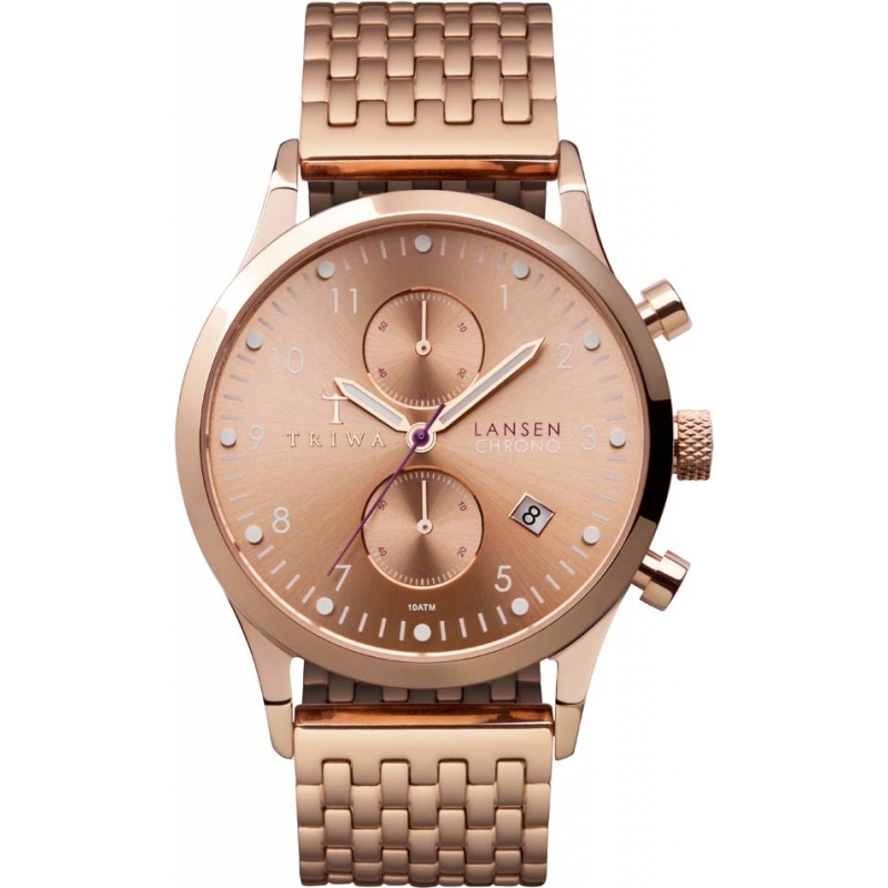 Triwa Rose Lansen Steel Bracelet Chrono Watch