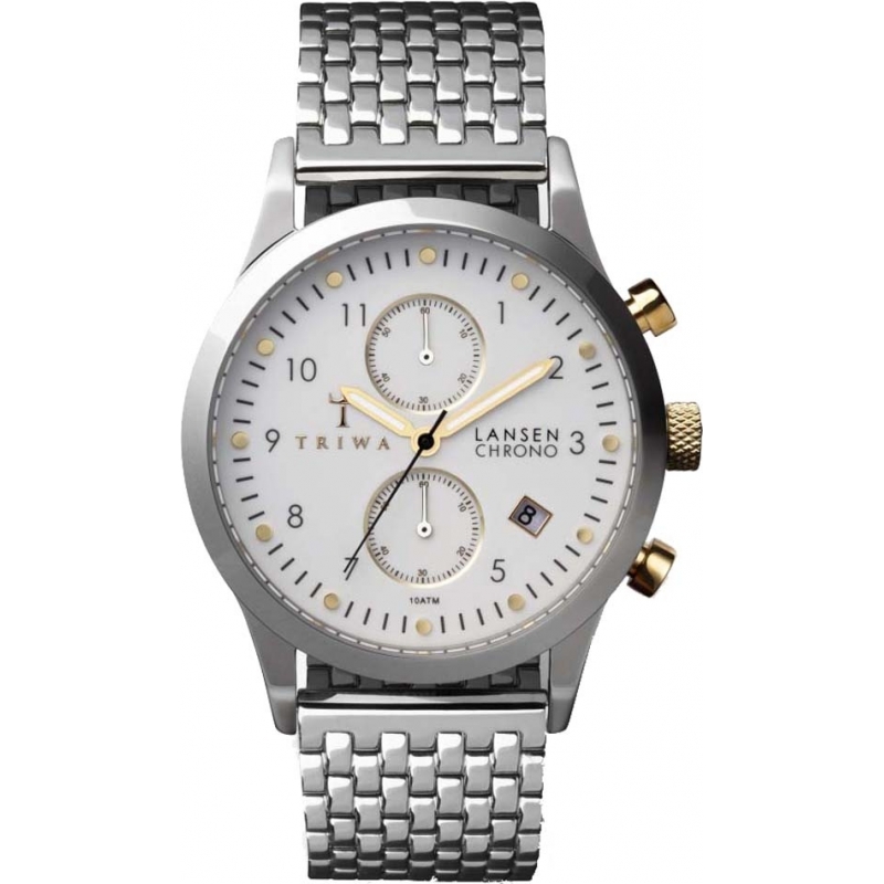 Triwa Ivory Lansen Silver Steel Bracelet Chrono Watch
