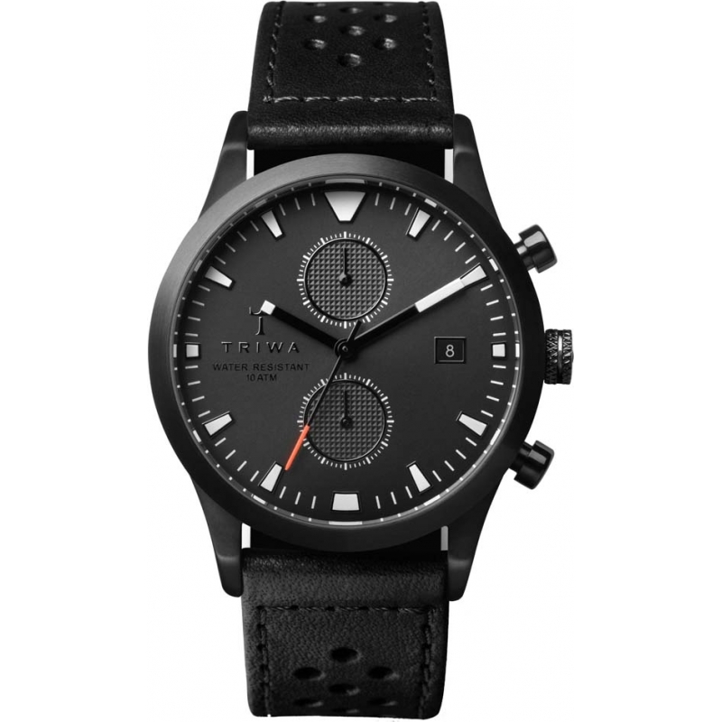 Triwa Sort of Black Glow Chrono Watch with Two Straps