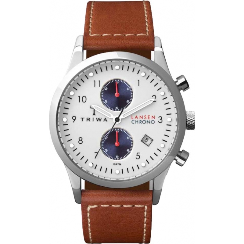 Triwa Duke Lansen Dark Tan Leather Strap Chrono Watch