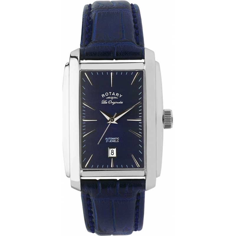 Rotary Mens Les Originales Silver Blue Automatic Watch
