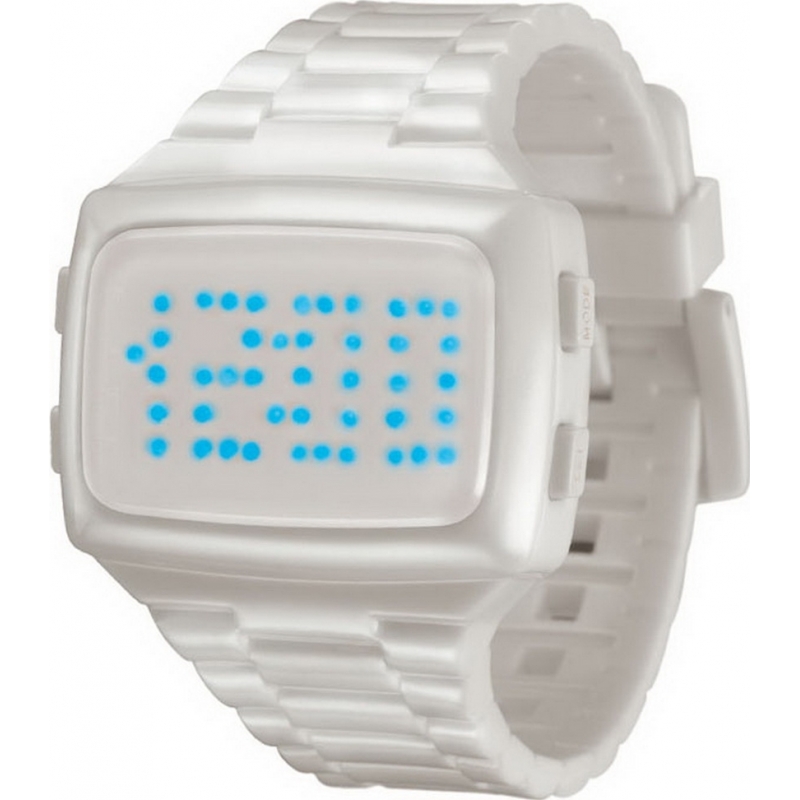 LED Unisex Digital White Dial And Pu Strap Watch