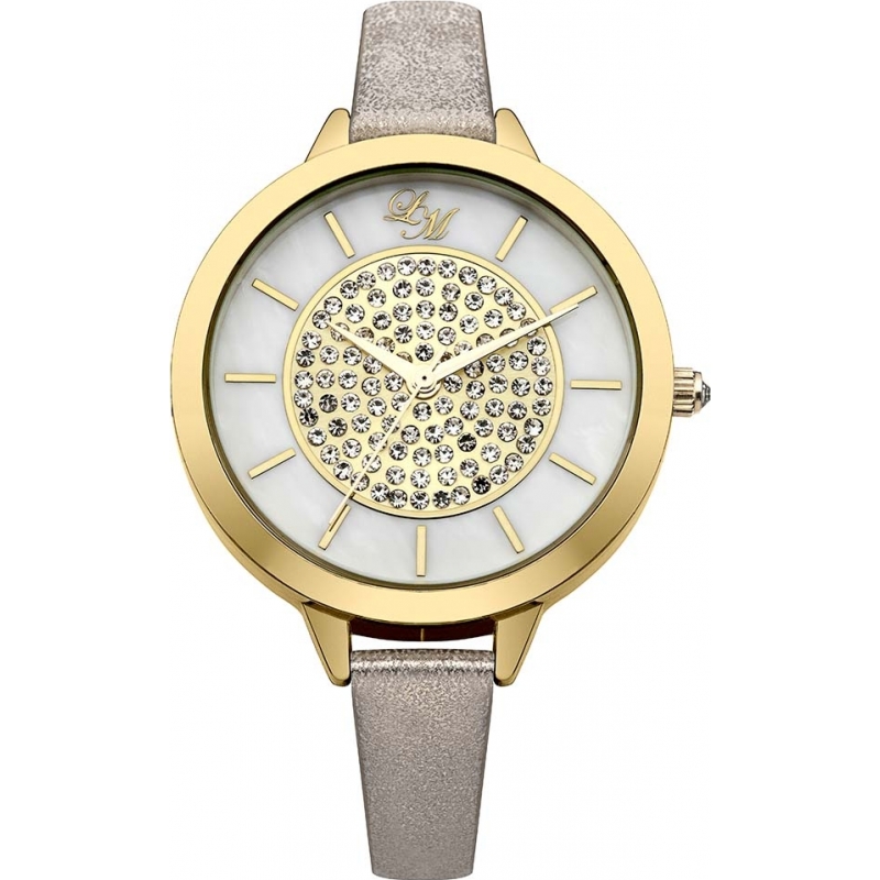 Little Mistress Ladies Gold Nude PU Leather Strap Watch