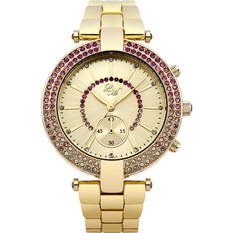 Little Mistress Ladies Stone Set Gold Plated Watch