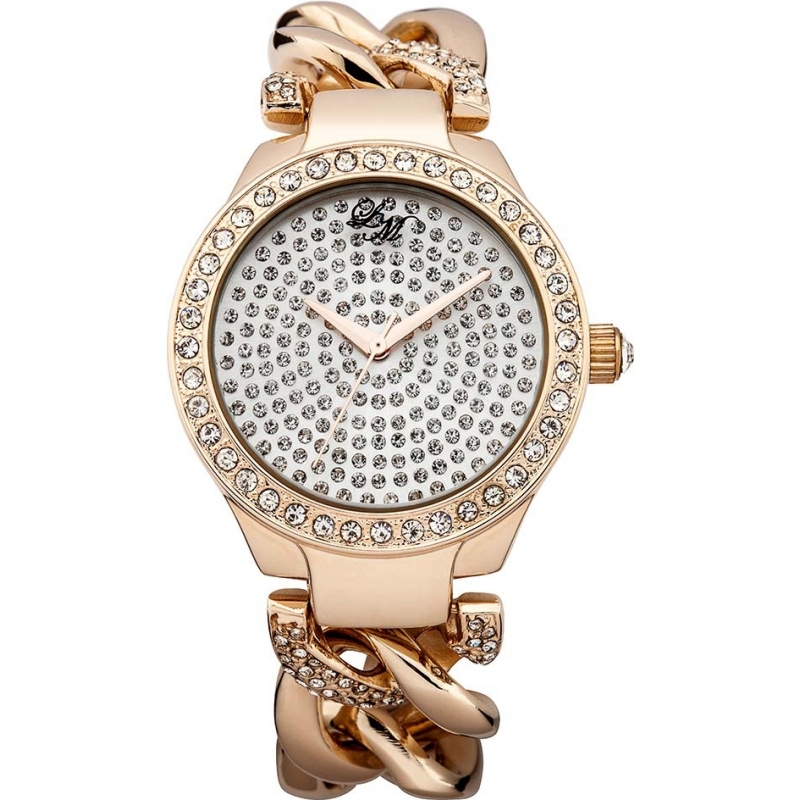 Little Mistress Ladies Stone Set Rose Gold Plated Watch