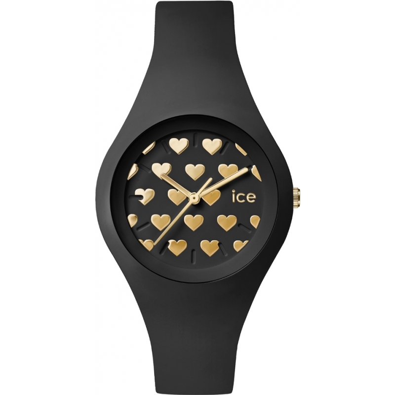 Ice-Watch Ladies Ice-Love Small Black Silicone Strap Watch