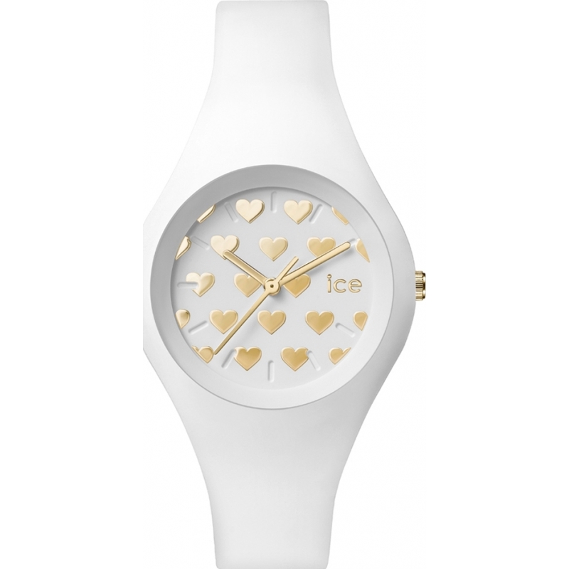 Ice-Watch Ladies Ice-Love Small White Silicone Strap Watch