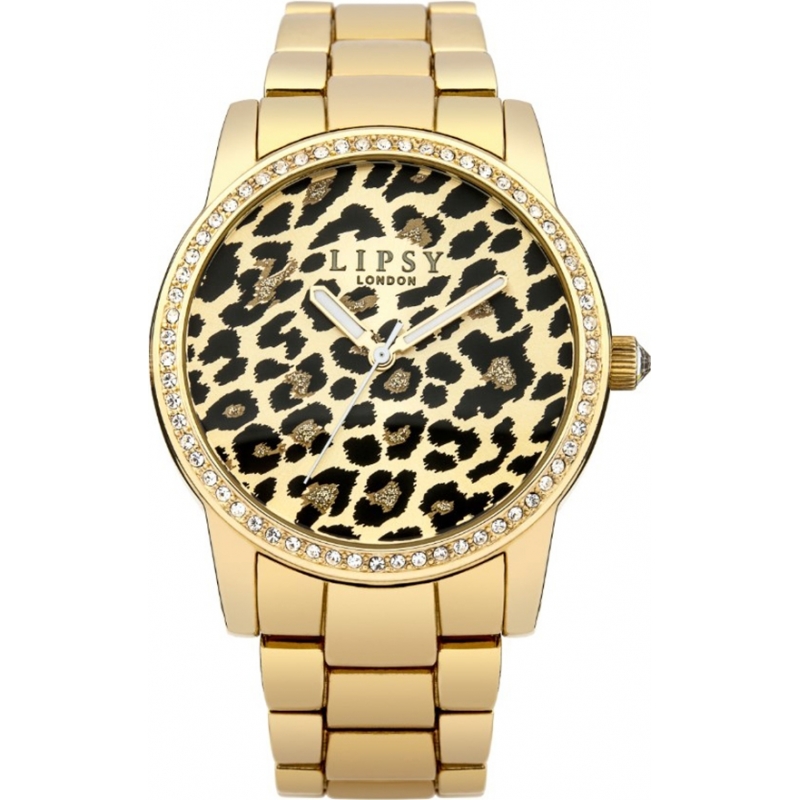 Lipsy Ladies Leopard Print Gold Bracelet Watch