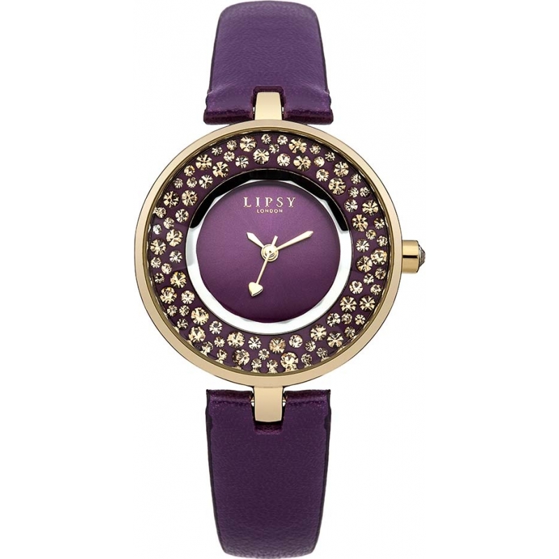 Lipsy Ladies Stone Set Purple Strap Watch