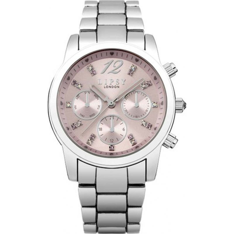 Lipsy Ladies Stone Set Multi Dial Silver Tone Watch